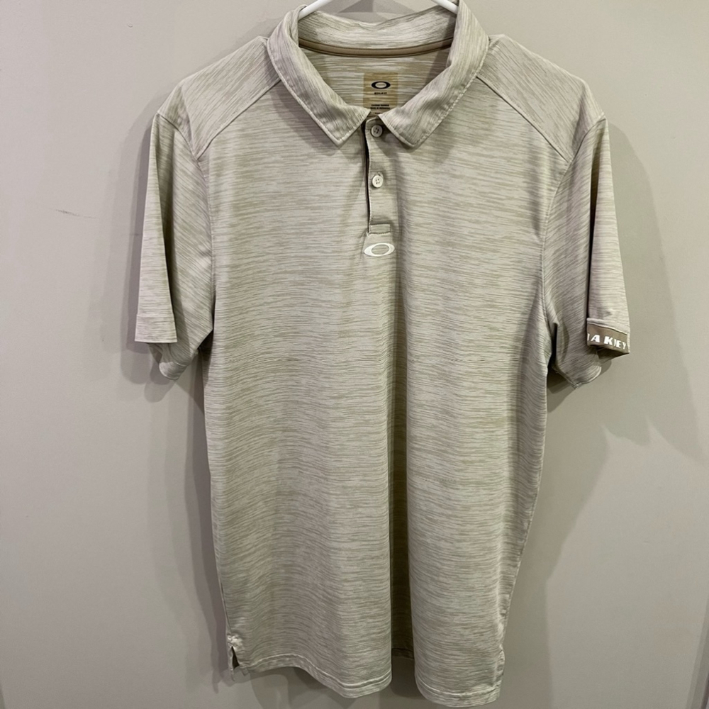 Men's Oakley Polo Shirt Beige Brown L